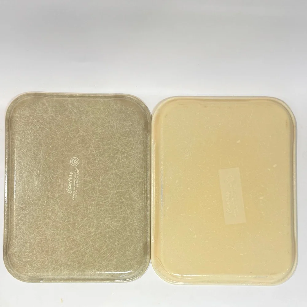 MCM‎ Vintage Cambro Camtray Pair of Fiberglass Cafeteria Serving Trays USA 1974